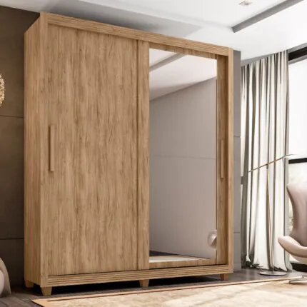 Roupeiro 2,01m 2 Portas Deslizantes Zurique com 1 Espelho (4515)