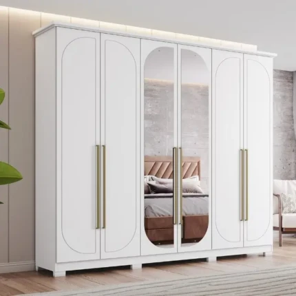 Roupeiro 2,56m Americano Prime Branco com Espelho (6269-496)