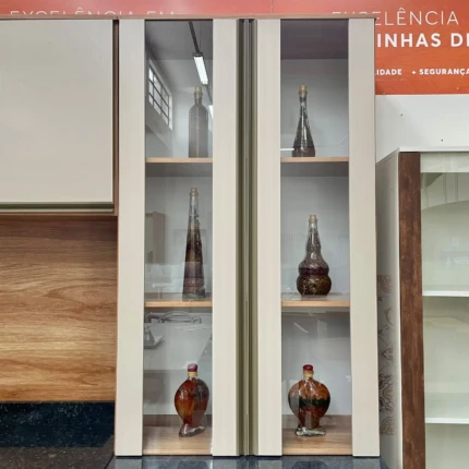 Cozinha 2,70m Luana 100% MDF Modulada  Nogueira (6026) - Imagem 3