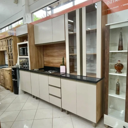 Cozinha 2,70m Luana 100% MDF Modulada  Nogueira (6026) - Imagem 6