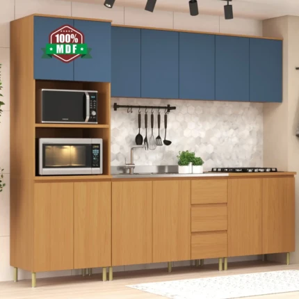 Cozinha 2,70m 100% MDF Florença Azul (6716)