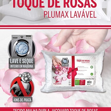 Travesseiro de Fibra Toque de Rosas - Fibrasca (5174) - Image 4