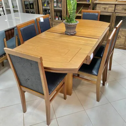 Mesa Extensivel Lorena (5067) com 6 Cadeiras Karol Preto (2690) - Imagem 3