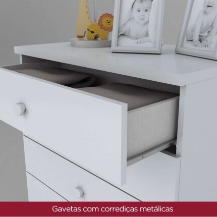 Quarto Infantil Bala de Menta Branco - 03 Peças - Imagem 4