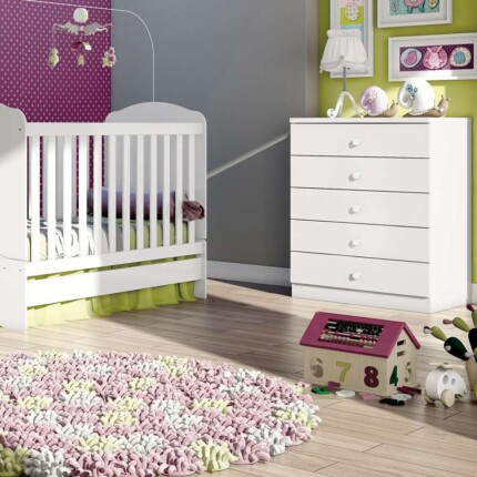 Quarto Infantil Bala de Menta Branco - 03 Peças - Imagem 2