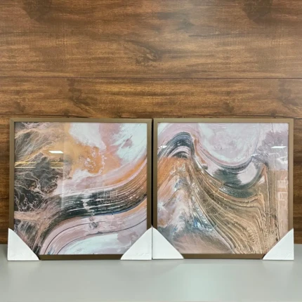 Kit com 02 Quadros de Vidro 50 x 50 (1385)