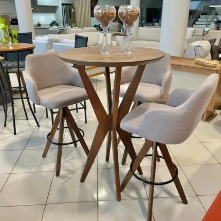 Banqueta Giratoria Tecido Linho Pet (1696) - Imagem 3