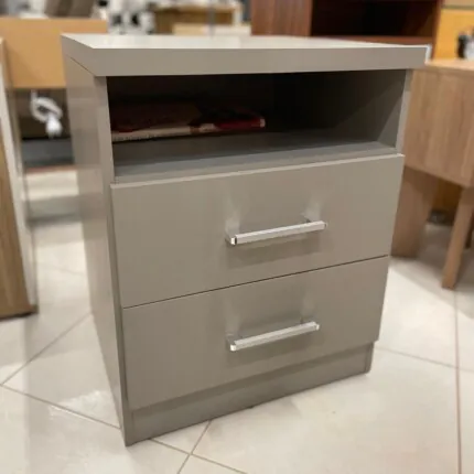 Mesa de Cabeceira 2 Gavetas Montana MDF 55cm Cinza (4214)