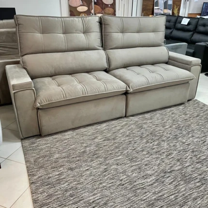 Sofa 2,40m Zurich com Porta Copos Soft Bege (4883) - Imagem 5