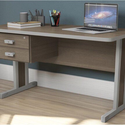 Mesa Escritório 1,20m Teca Italia com 2 Gavetas (2032) - Image 3