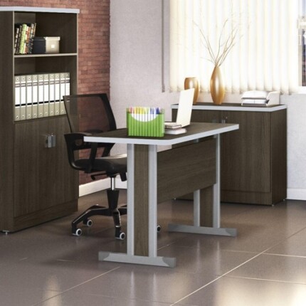 Mesa Escritório 1,20m Teca Italia com 2 Gavetas (2032) - Image 2