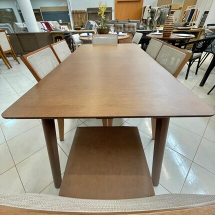 Mesa 1,80m Astra (4818) com 6 Cadeira Madeira Relax de Encosto Tela (4487) - Imagem 3