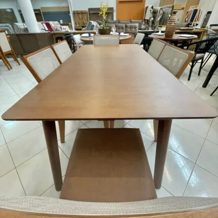 Mesa 1,80m Astra (4818) com 6 Cadeira Madeira Relax de Encosto Tela (4487) - Imagem 3
