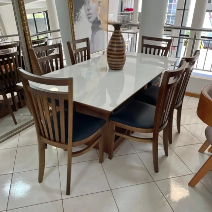 Mesa Veneza 1,80m (5852) com 6 Cadeiras Larissa (2823)