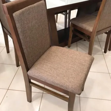 Mesa 1,80m Veneza Vidro (5852) com 8 Cadeiras Karol (2585) - Imagem 3