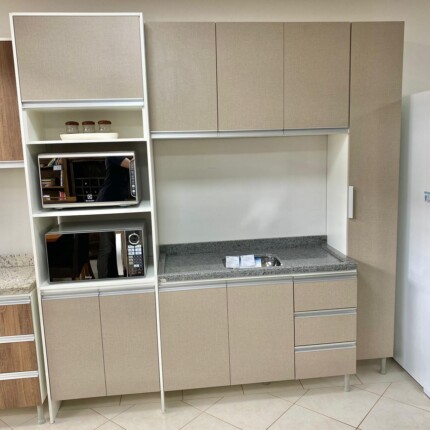 Cozinha 2,20m 100% MDF-BP Linho (1084) - Image 1