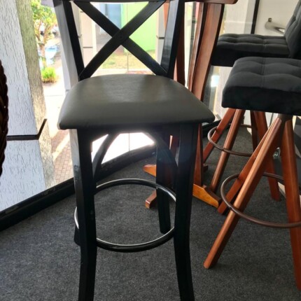 Banqueta em Madeira Merlin Preto (911) - Imagem 7