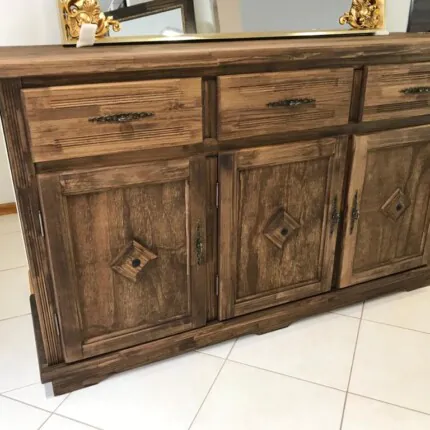 Balcão 1,60m Buffet Rustico em Madeira (2874) - Imagem 3