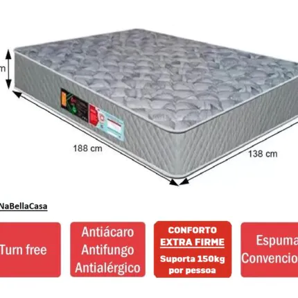 Casal - Colchão Castor D-33 Firme e Alto 1,38m x 25cm (4839) - Imagem 1