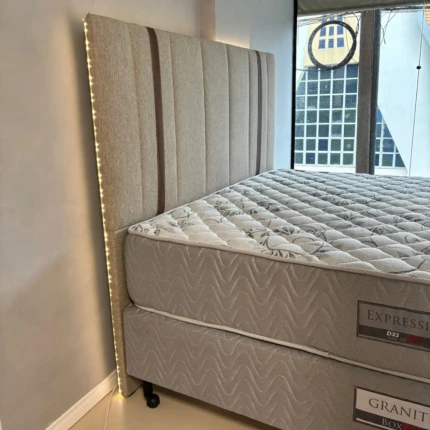 Cabeceira Queen 1,60m COM Luz de Led e Tecido Linho (3793)