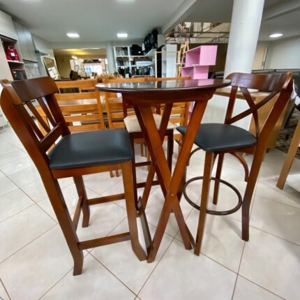 Mesa Alta Bistro em Madeira - Dobravel (5272) - Image 3