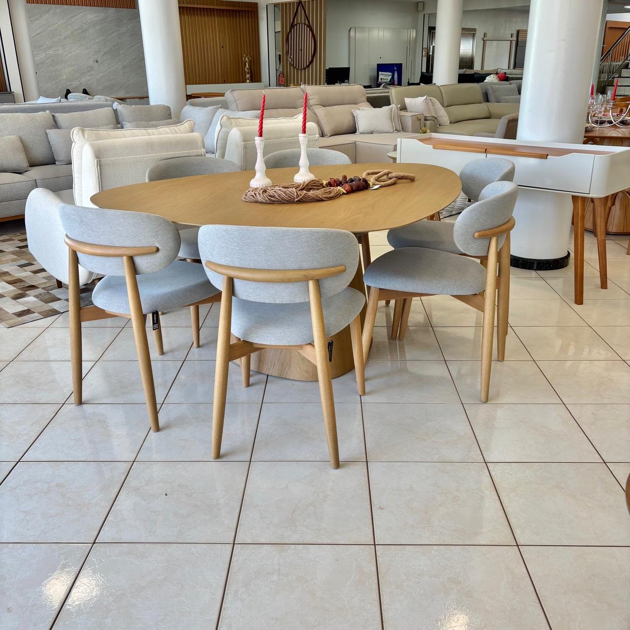 Mesa Organica Mia J Marcon (2975) com 06 Cadeiras Farah JMarcon (1297 ...