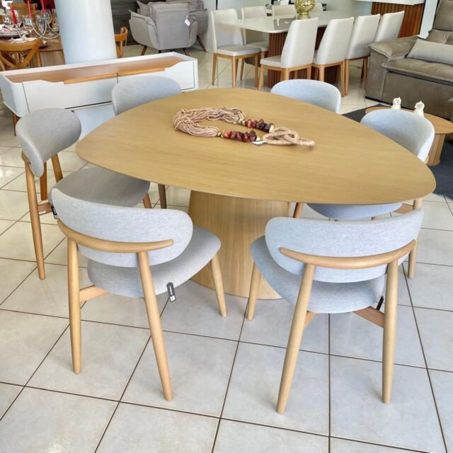 Mesa Organica Mia J Marcon (2975) com 06 Cadeiras Farah JMarcon (1297 ...