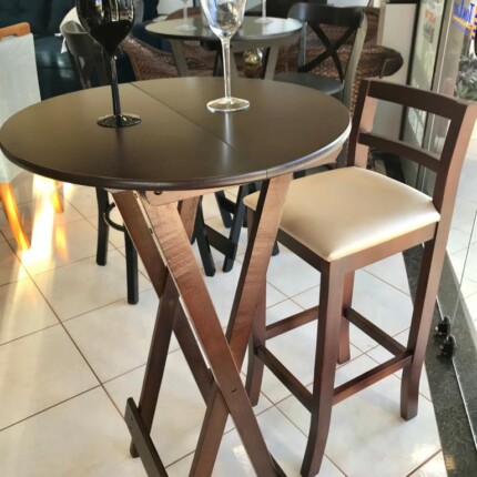 Mesa Alta Bistro em Madeira - Dobravel (5272) - Image 6
