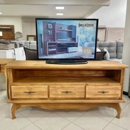 Rack 1,70m Rustico em Madeira com 3 gavetas (2998)