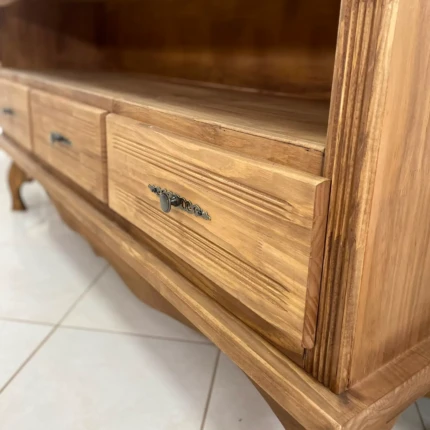 Rack 1,70m Rustico em Madeira com 3 gavetas (2998) - Imagem 4