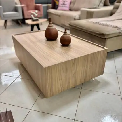 Mesa de Centro MDF com Rodizios cor Madeirado (5327)