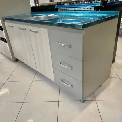 Balcao 1,58m 3 Portas 3 Gavetas com Pia de Inox (4551-3483) - Imagem 4