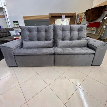 Sofa 2,50m Milão - Veludo Cinza (982) - Imagem 3