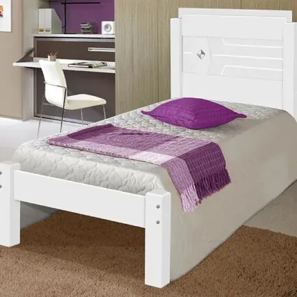Cama Solteiro Livia Branco (5670)