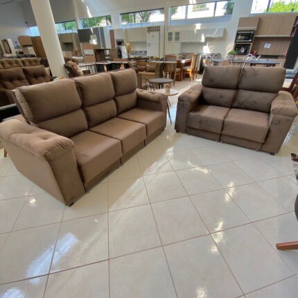 Sofa 3 e 2 Lugares Classic Retrátil  Marrom (6818) - Imagem 4