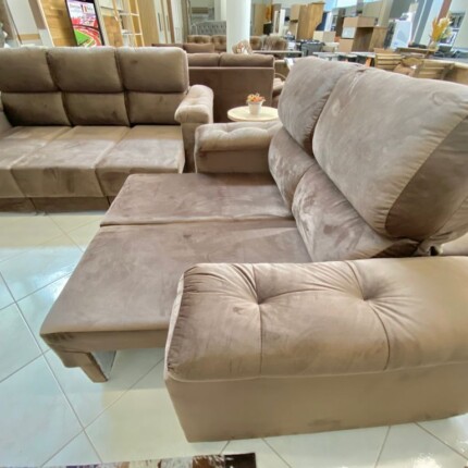 Sofa 3 e 2 Lugares Classic Retrátil  Marrom (6818) - Imagem 3