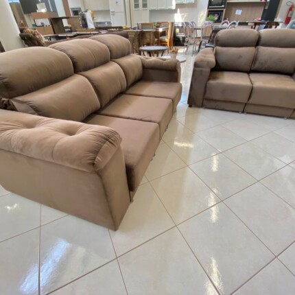 Sofa 3 e 2 Lugares Classic Retrátil  Marrom (6818) - Imagem 2
