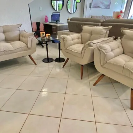 Jogo de Poltronas Lora 3 Peças Opala em Linho (5252-3) - Imagem 3