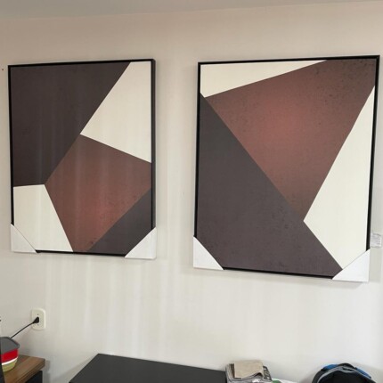 Kit com 2 Quadros Abstrato Canva (4114) - Imagem 1
