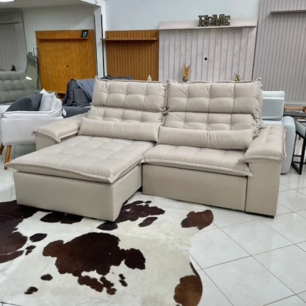 Sofa 2,60m Prediletto Extra Conforto Tecido Linho (6299) - Imagem 4