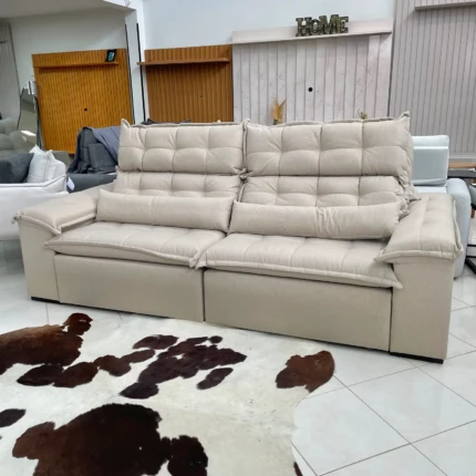 Sofa 2,60m Prediletto Extra Conforto Tecido Linho (6299)