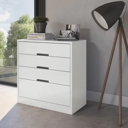 Comoda 91cm 4 Gavetas S824 Branco (3481) - Imagem 1