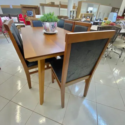 Mesa 1,60m California (218) com 6 Cadeiras Karol (2690)