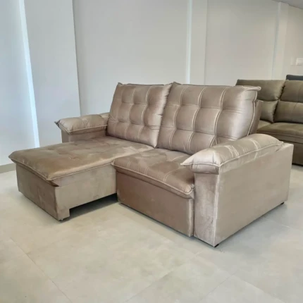 Sofá 2,20m Halland Veludo Soft Bege (1743) - Imagem 3