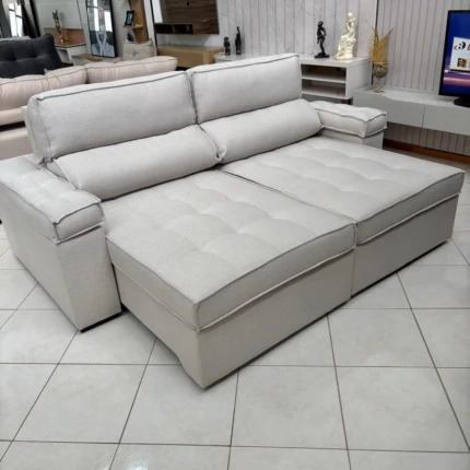Sofa 2,24m Serenade Linho com Braço Almofadado (2133) - Imagem 5
