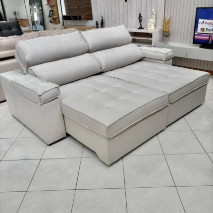 Sofa 2,24m Serenade Linho com Braço Almofadado (2133) - Imagem 7