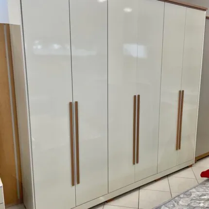 Roupeiro 2,56m 6 Portas Verona Off White (759) - Imagem 4