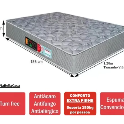Viuva – Colchão D-33 Firme e Alto 1,28m x 25cm (6402) - Imagem 1