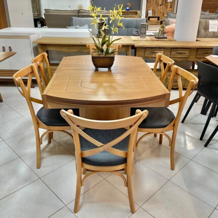 Mesa Extensivel Lorena (5067) com 6 Cadeiras Leon X Preto (1200) - Imagem 4