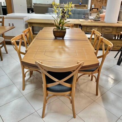 Mesa Extensivel Lorena (5067) com 6 Cadeiras Leon X Preto (1200) - Imagem 3